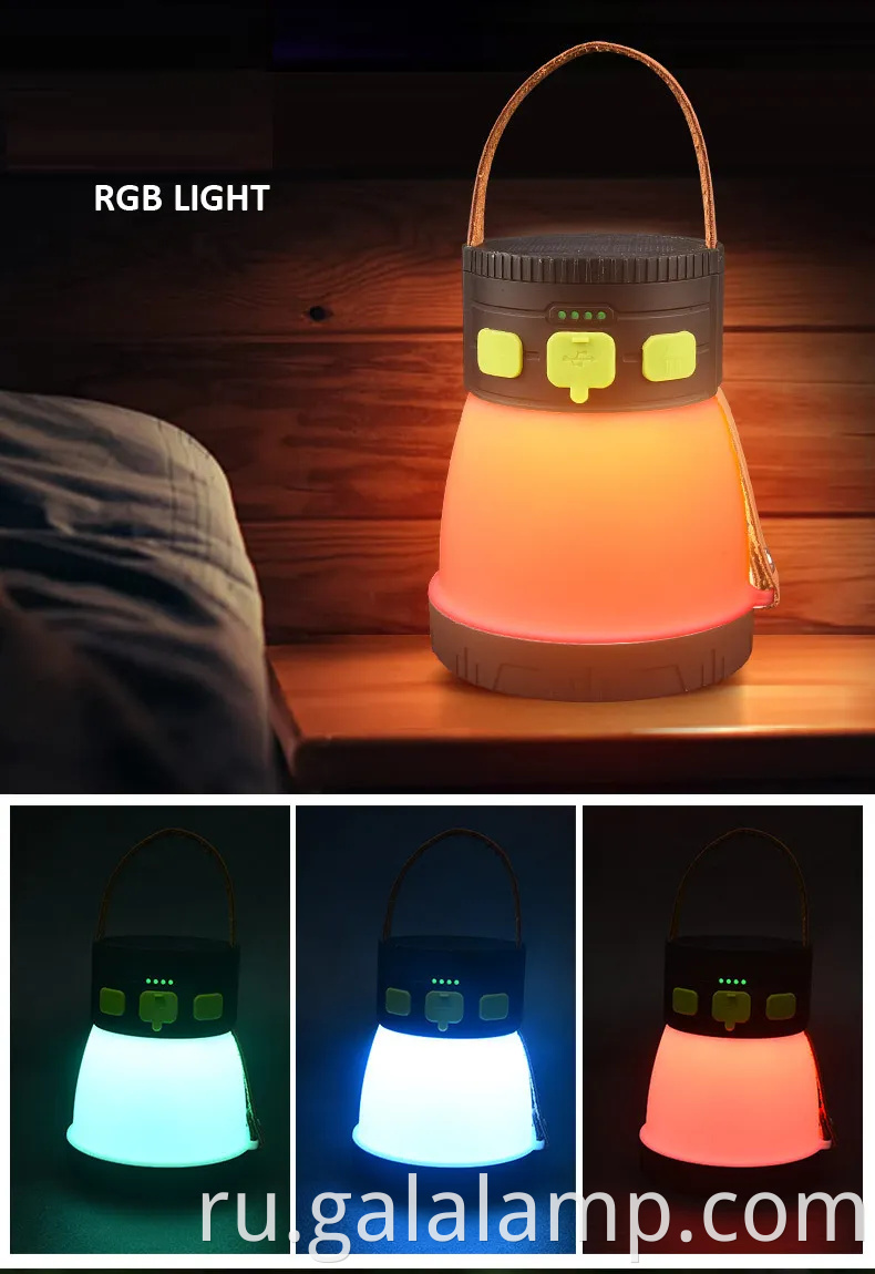 Ультра-легкий солнечный резаряемый кемпинг фонарь с зарядным устройством для телефона